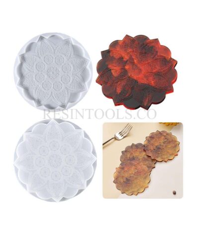 Flower designed coaster 4- Resintools.co