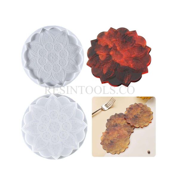 Flower designed coaster 4- Resintools.co