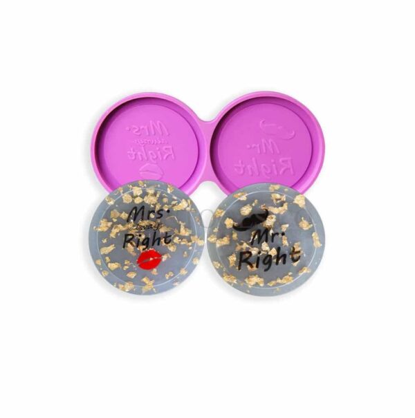 Mr & Mrs Coaster Mold Set - Resintools.co