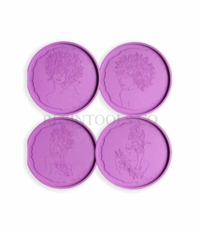 Resin Round Body Line Coaster Mold- Resintools.co