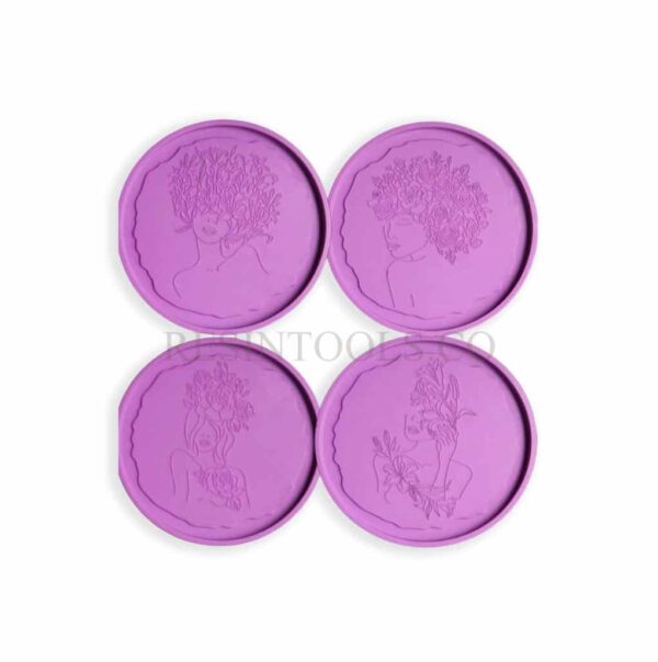 Resin Round Body Line Coaster Mold- Resintools.co
