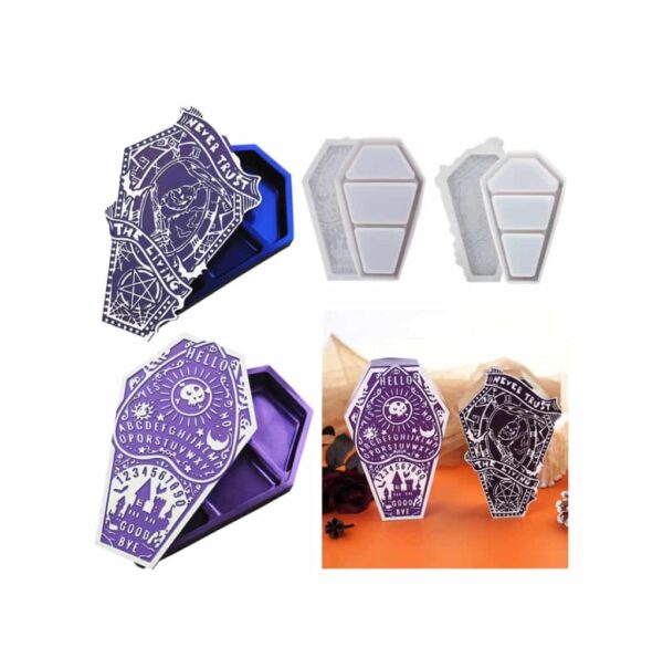 Halloween Coffin Trinket Box Mold- RESINTOOLS.CO