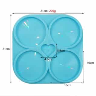 4 coasters and a heart holographic – RESINTOOLS.CO