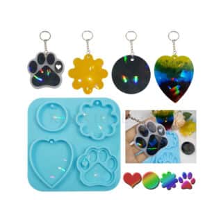 Holo Heart Circle Cat Keychain holographic – RESINTOOLS.CO