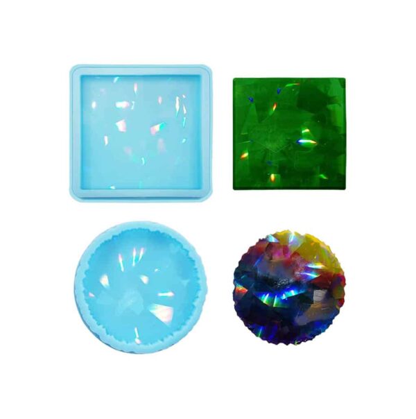 Single Square coaster holopgraphic 1 - RESINTOOLS.CO