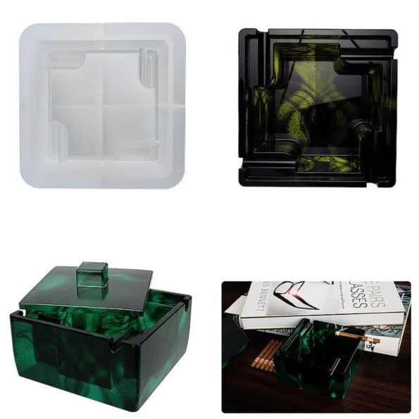 Multipurpose Square Ashtray with Cover - Resintools.co