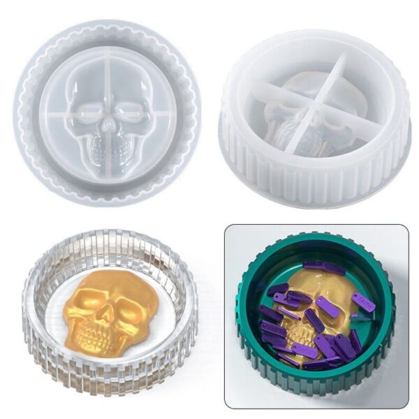 Skeleton Face Ashtray Molds - Resintools.co