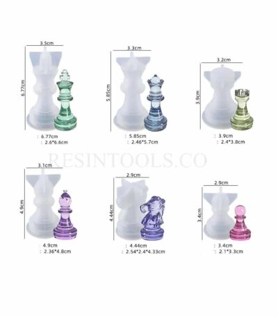 Chess Mold Full set - Measurment - Resintools.co