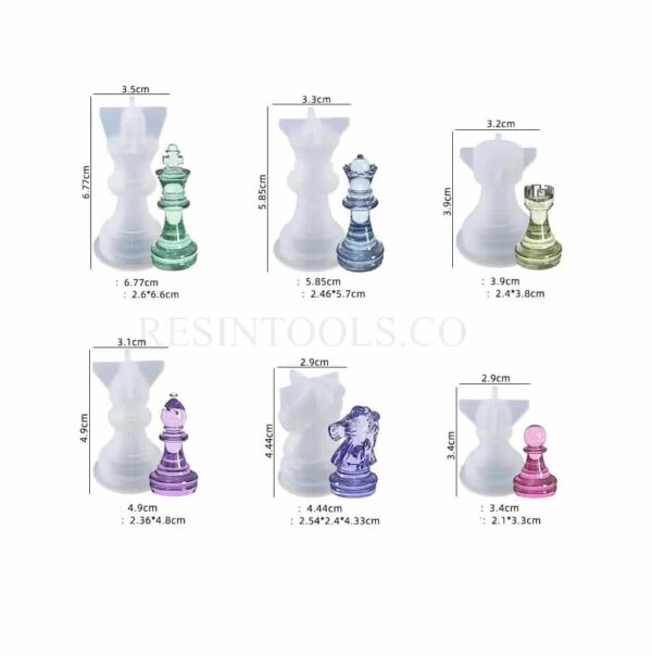Chess Mold Full set - Measurment - Resintools.co