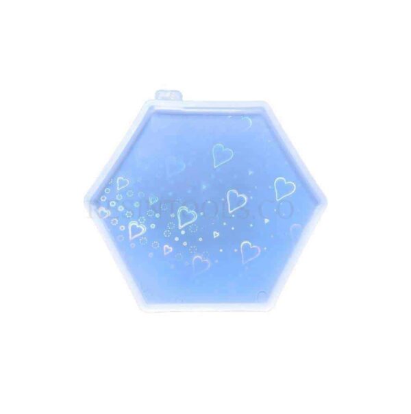 Hexagon coaster holo hearts - RESINTOOLS.CO