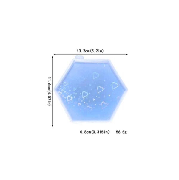 Hexagon coaster holo hearts - RESINTOOLS.CO