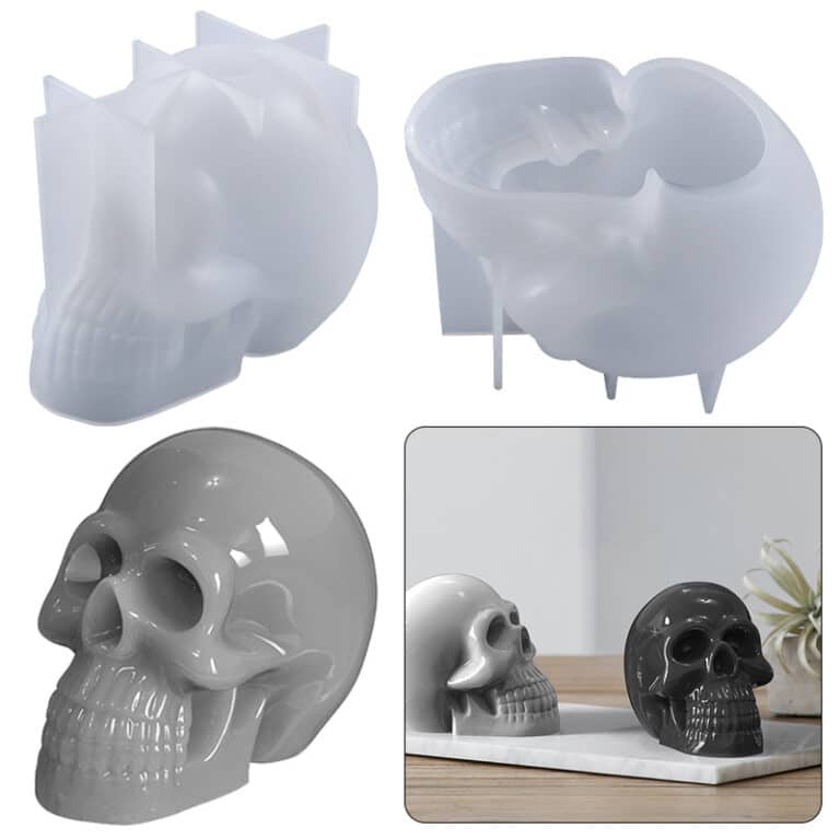 Skull Candle Mold 11cm- Resintools.co