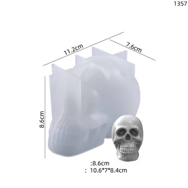 Skull Candle Mold 11cm Measurements - Resintools.co