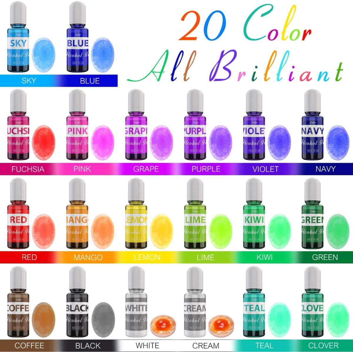 Alcohol Ink Colors - Resintools.co